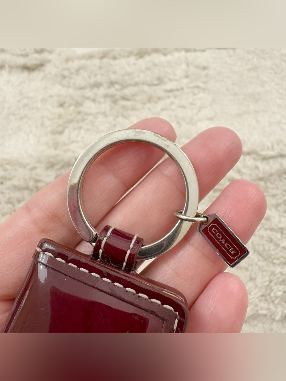 Vintage Y2K Rare HTF Patent Leather Mini Coach Photo Keychain - Picture 6 of 11